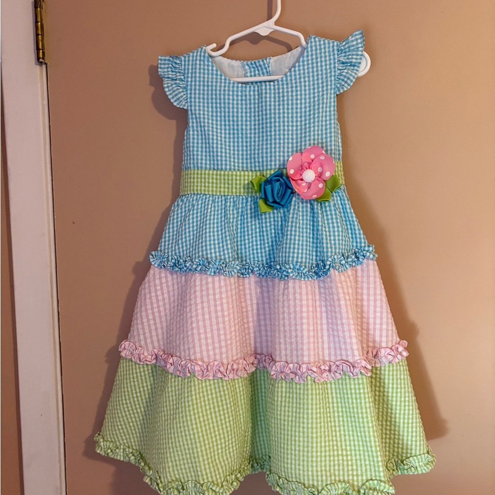 Colorful Gingham Kids Dress